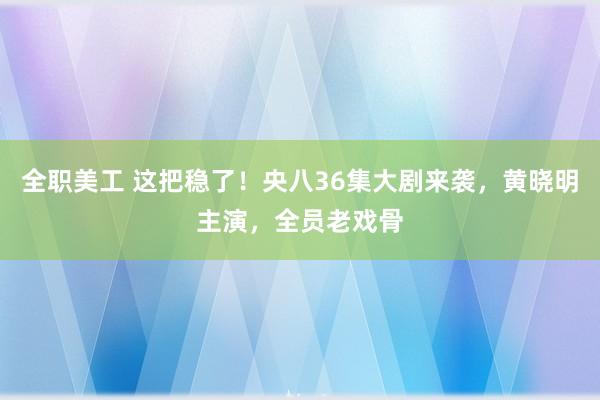 全职美工 这把稳了！央八36集大剧来袭，黄晓明主演，全员老戏骨