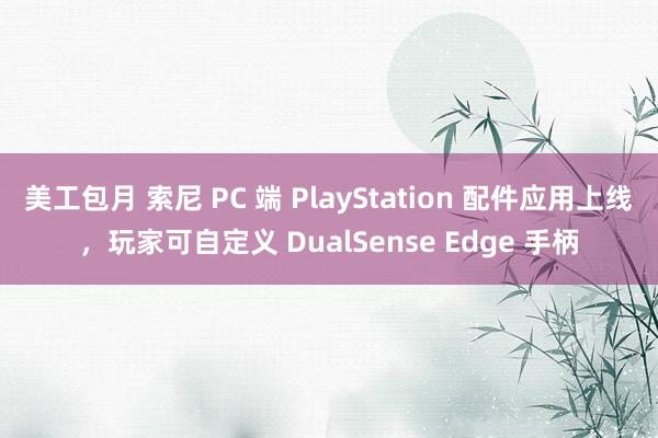 美工包月 索尼 PC 端 PlayStation 配件应用上线，玩家可自定义 DualSense Edge 手柄